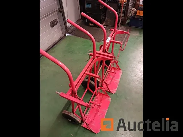 Gasflessenwagen rood volle banden, 2 stuks - afbeelding 4 van  10