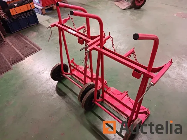 Gasflessenwagen rood volle banden, 2 stuks - afbeelding 5 van  10
