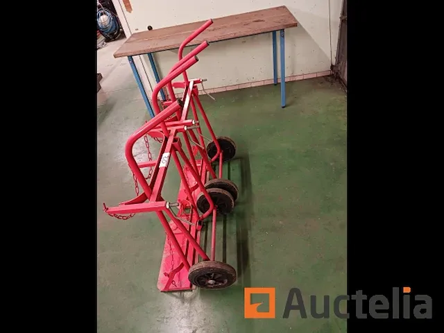 Gasflessenwagen rood volle banden, 2 stuks - afbeelding 8 van  10