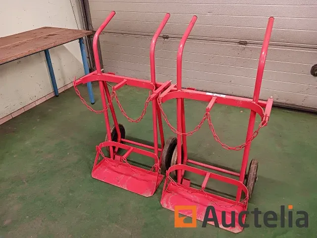 Gasflessenwagen rood volle banden, 2 stuks - afbeelding 9 van  10