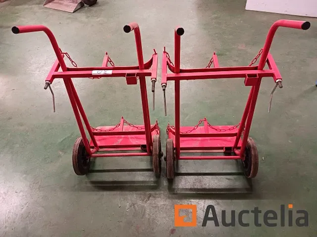 Gasflessenwagen rood volle banden, 2 stuks - afbeelding 10 van  10