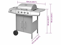 Gasgrill 4 + 1 kookzone zilver - afbeelding 2 van  10