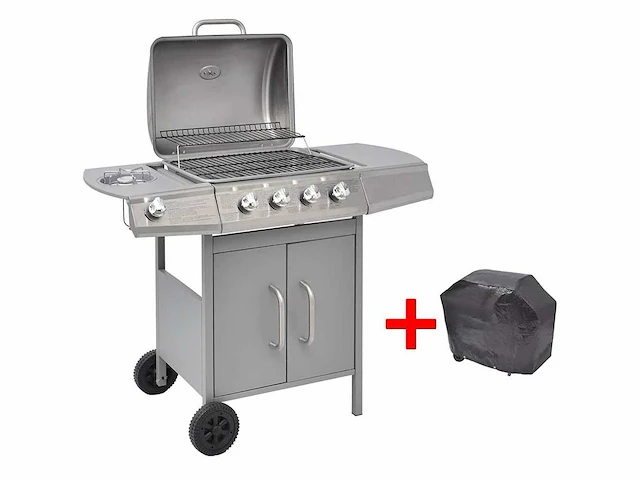 Gasgrill 4 + 1 kookzone zilver - afbeelding 6 van  10