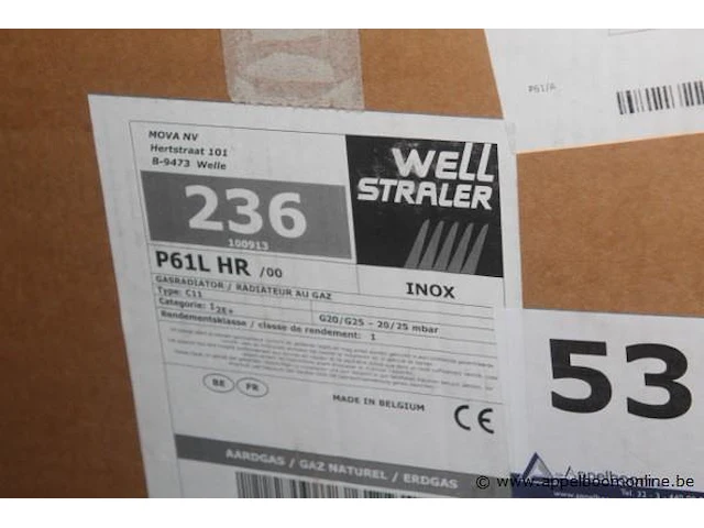 Gasradiator well straler p61l hr - afbeelding 2 van  2