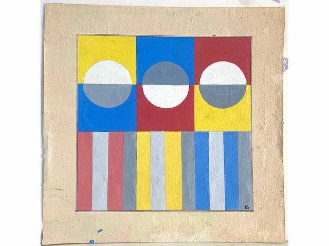 Gaston bogaerts (1921-2022) - lot van 4 - acryl op papier - afbeelding 20 van  22
