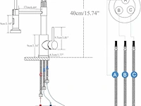Geborsteld goudkleurige lagedruk keukenkraan - afbeelding 2 van  4