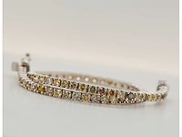 (gecertificeerd) armband 14k goud met natuurlijke fancy kleur diamanten 7.18g