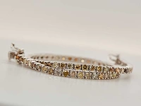 (gecertificeerd) armband 14k goud met natuurlijke fancy kleur diamanten 7.18g - afbeelding 2 van  6
