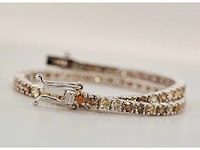 (gecertificeerd) armband 14k goud met natuurlijke fancy kleur diamanten 7.18g - afbeelding 3 van  6