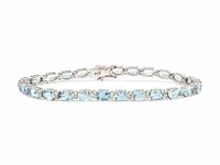 (gecertificeerd) armband met natuurlijke diamanten en natuurlijke aquamarijn 9.11 g - afbeelding 1 van  6