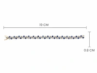 (gecertificeerd) armband met natuurlijke diamanten en natuurlijke blauwe saffier 19.63g - afbeelding 4 van  6