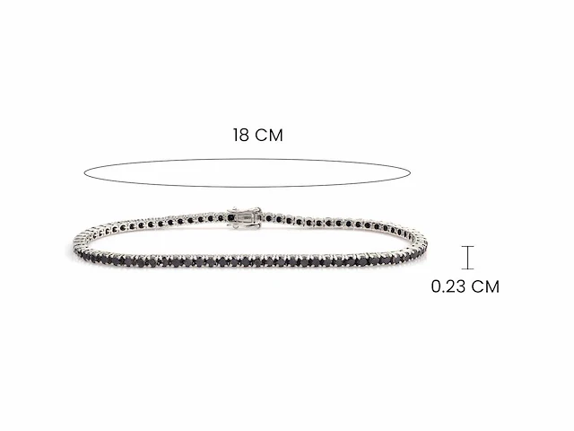 (gecertificeerd) armband met natuurlijke zwarte diamanten 5,54 g - afbeelding 4 van  6