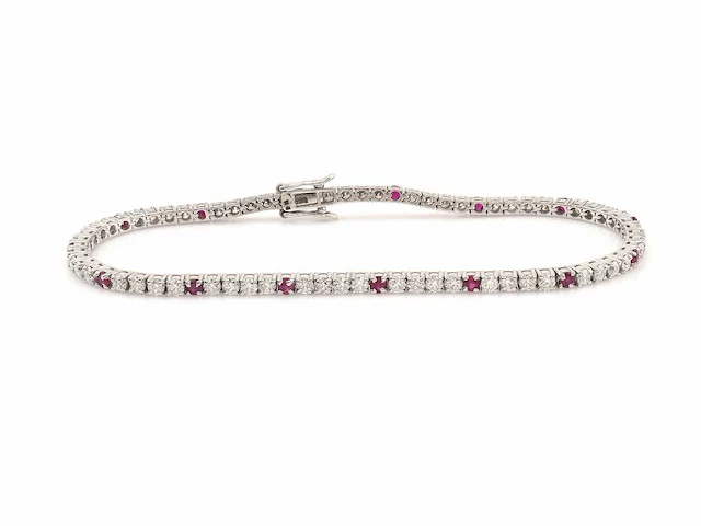 (gecertificeerd) armband met ronde sneden en natuurlijke robijn 5.59g - afbeelding 1 van  6