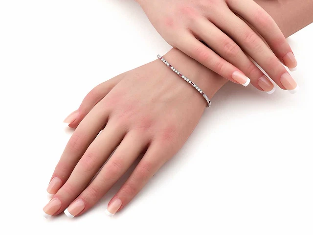 (gecertificeerd) armband met ronde sneden en natuurlijke robijn 5.59g - afbeelding 3 van  6