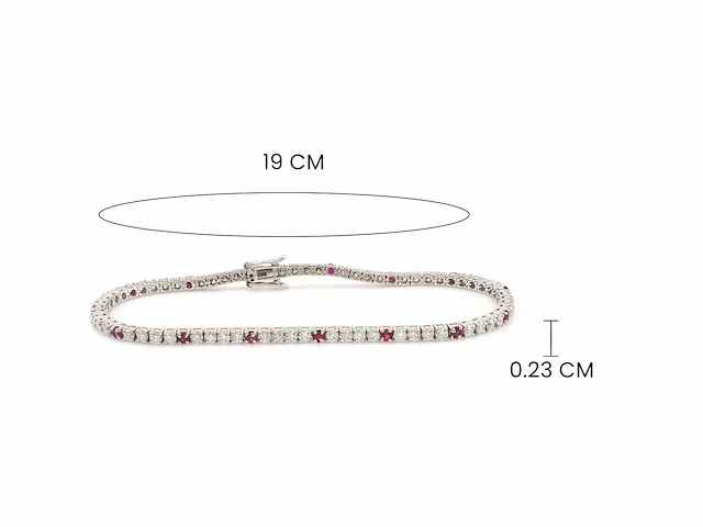 (gecertificeerd) armband met ronde sneden en natuurlijke robijn 5.59g - afbeelding 4 van  6