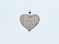 (gecertificeerd) hanger 14k goud met natuurlijke fancy kleur diamanten 1.63g - afbeelding 1 van  4