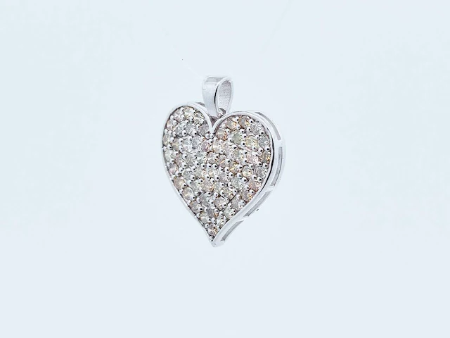 (gecertificeerd) hanger 14k goud met natuurlijke fancy kleur diamanten 1.63g - afbeelding 2 van  4