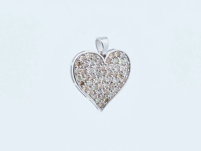 (gecertificeerd) hanger 14k goud met natuurlijke fancy kleur diamanten 1.63g - afbeelding 3 van  4