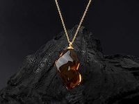 (gecertificeerd) hanger en ketting 14k goud met natuurlijke citrien 13,97 grm - afbeelding 3 van  6
