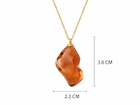 (gecertificeerd) hanger en ketting 14k goud met natuurlijke citrien 13,97 grm - afbeelding 4 van  6