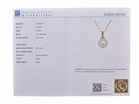 (gecertificeerd) hanger en ketting 14k goud met natuurlijke parels 6.32 grm - afbeelding 5 van  6
