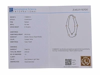 (gecertificeerd) ketting met natuurlijke diamant natuurlijke parel en natuurlijke witte topaas 61.44 gm - afbeelding 4 van  5