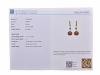 (gecertificeerd) oorbellen 14k goud met natuurlijke citrien en smaragd 5.68 gm - afbeelding 5 van  6
