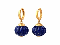 (gecertificeerd) oorbellen 14k goud met natuurlijke lapis lazuli 10,86 grm