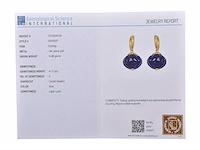 (gecertificeerd) oorbellen 14k goud met natuurlijke lapis lazuli 10,86 grm - afbeelding 5 van  6