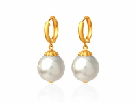 (gecertificeerd) oorbellen 14k goud met natuurlijke parels 8,67 grm