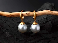 (gecertificeerd) oorbellen 14k goud met natuurlijke parels 8,67 grm - afbeelding 3 van  6