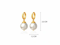 (gecertificeerd) oorbellen 14k goud met natuurlijke parels 8,67 grm - afbeelding 4 van  6