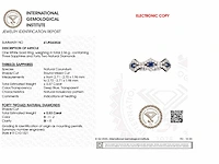 (gecertificeerd) ring 14k goud met natuurlijke blauwe saffier en diamanten 2.56g - afbeelding 6 van  6