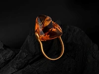 (gecertificeerd) ring 14k goud met natuurlijke citrien 10,79 grm - afbeelding 3 van  6