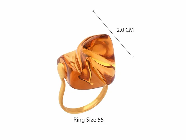 (gecertificeerd) ring 14k goud met natuurlijke citrien 10,79 grm - afbeelding 4 van  6