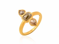 (gecertificeerd) ring 14k goud met natuurlijke diamanten 3,46 grm - afbeelding 1 van  5