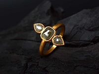 (gecertificeerd) ring 14k goud met natuurlijke diamanten 3,46 grm - afbeelding 3 van  5