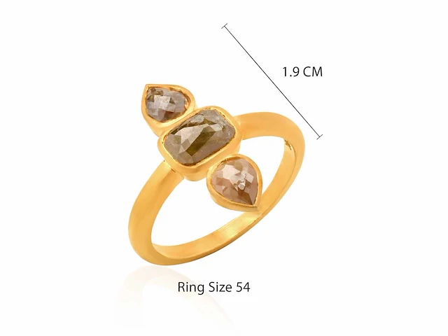 (gecertificeerd) ring 14k goud met natuurlijke diamanten 3,46 grm - afbeelding 4 van  5