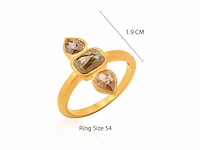 (gecertificeerd) ring 14k goud met natuurlijke diamanten 3,46 grm - afbeelding 4 van  5
