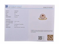 (gecertificeerd) ring 14k goud met natuurlijke rozenkwarts en robijn 5.66 gm - afbeelding 5 van  6