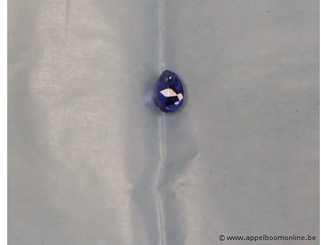 Gecertificeerde edelsteen extra fine kleur vivid violetisch blue, 1,05ct, pear/mixed cut - afbeelding 2 van  3