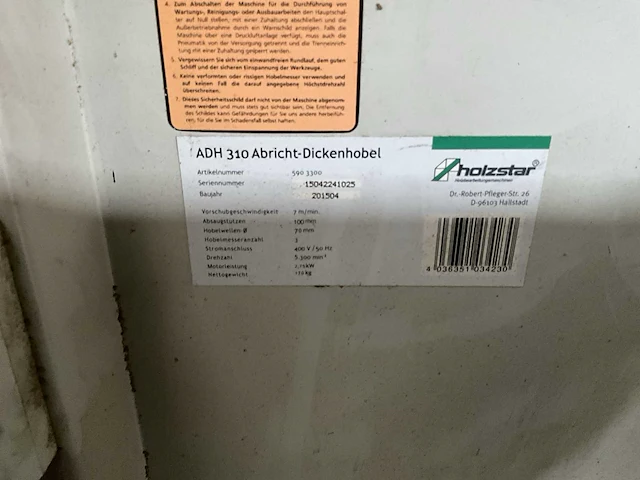Gecombineerde vlakvandiktebank holzstar adh 310 - afbeelding 8 van  8
