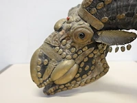 Gedecoreerd tibetaans kapala ram hoofd - afbeelding 5 van  6