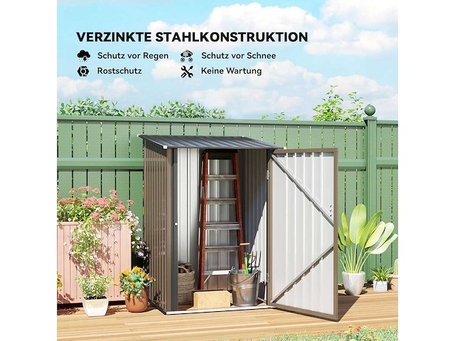 Gegalvaniseerd stalen tuinhuisje 1,6m³ - afbeelding 4 van  7