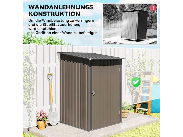 Gegalvaniseerd stalen tuinhuisje 1,6m³ - afbeelding 5 van  7