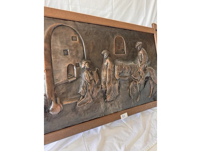 Gehamerd koperen tableau - afbeelding 2 van  2
