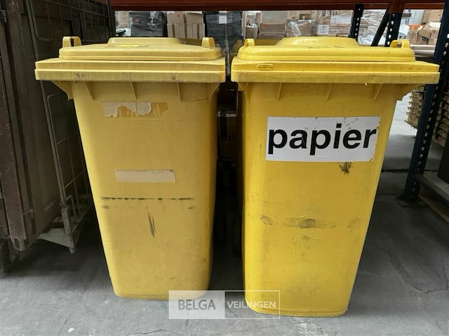 Gele afvalcontainers h110 cm (2x) - afbeelding 1 van  1
