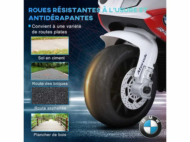 Gelicentieerde 3-wielige elektrische kindermotorfiets bmw s1000 rr - afbeelding 6 van  7