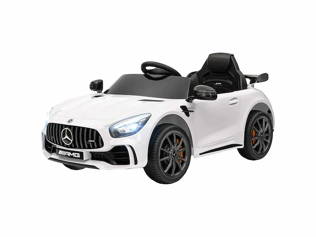 Gelicentieerde mercedes-benz amg gtr 12v elektrische kinderauto afstandsbediening 2.4g max. 5 km/h 108 x 67 x 46 cm wit - afbeelding 1 van  8