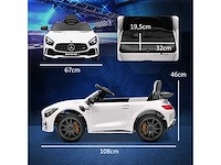 Gelicentieerde mercedes-benz amg gtr 12v elektrische kinderauto afstandsbediening 2.4g max. 5 km/h 108 x 67 x 46 cm wit - afbeelding 2 van  8